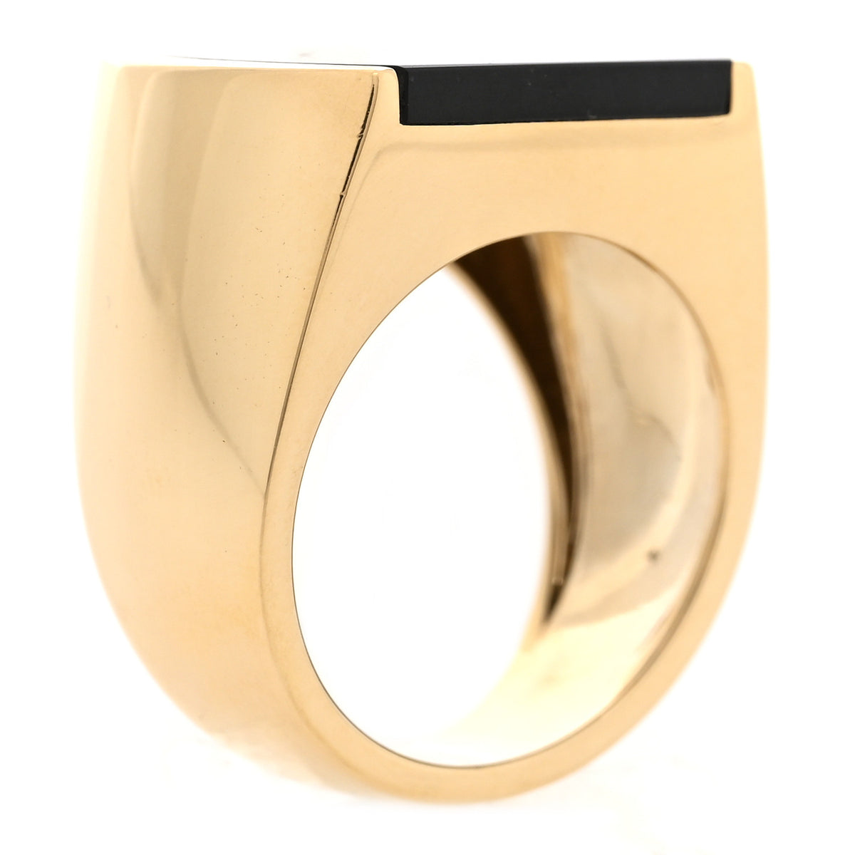 Parker & West by FASHIONPHILE 18K Yellow Gold Black Jade Signet Ring 58 8.25 6 of 10