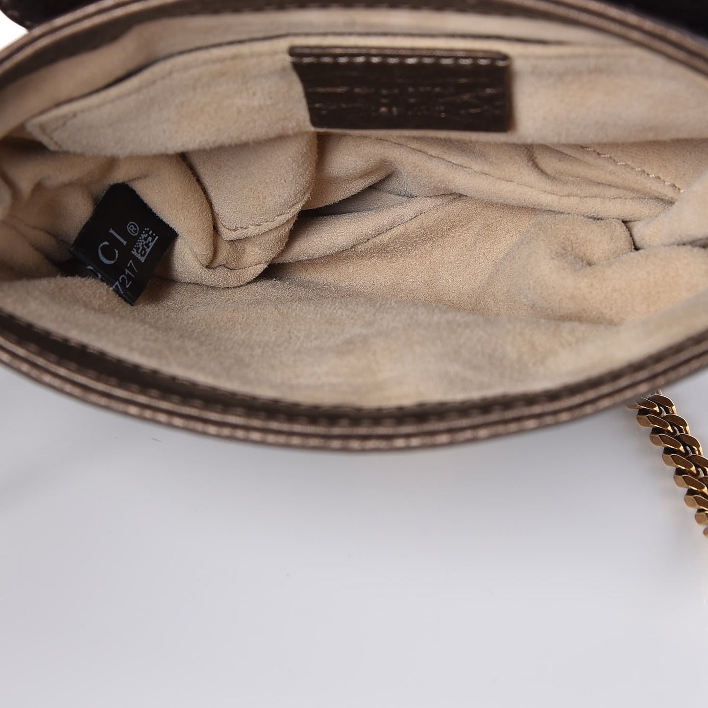 Metallic Pebbled Calfskin Small 1973 Chain Shoulder Bag Winter Leaf