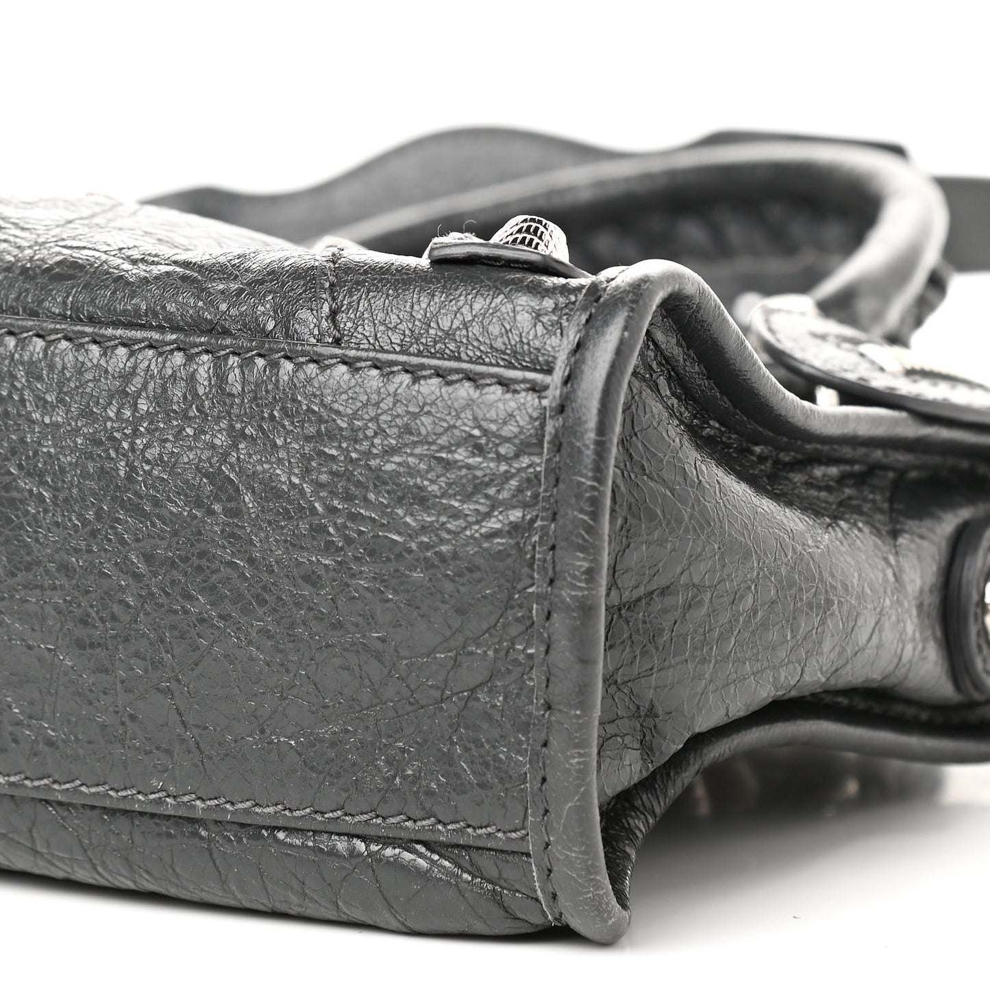 Agneau Giant 12 Silver Hardware Mini City Gris Fossile Anthracite