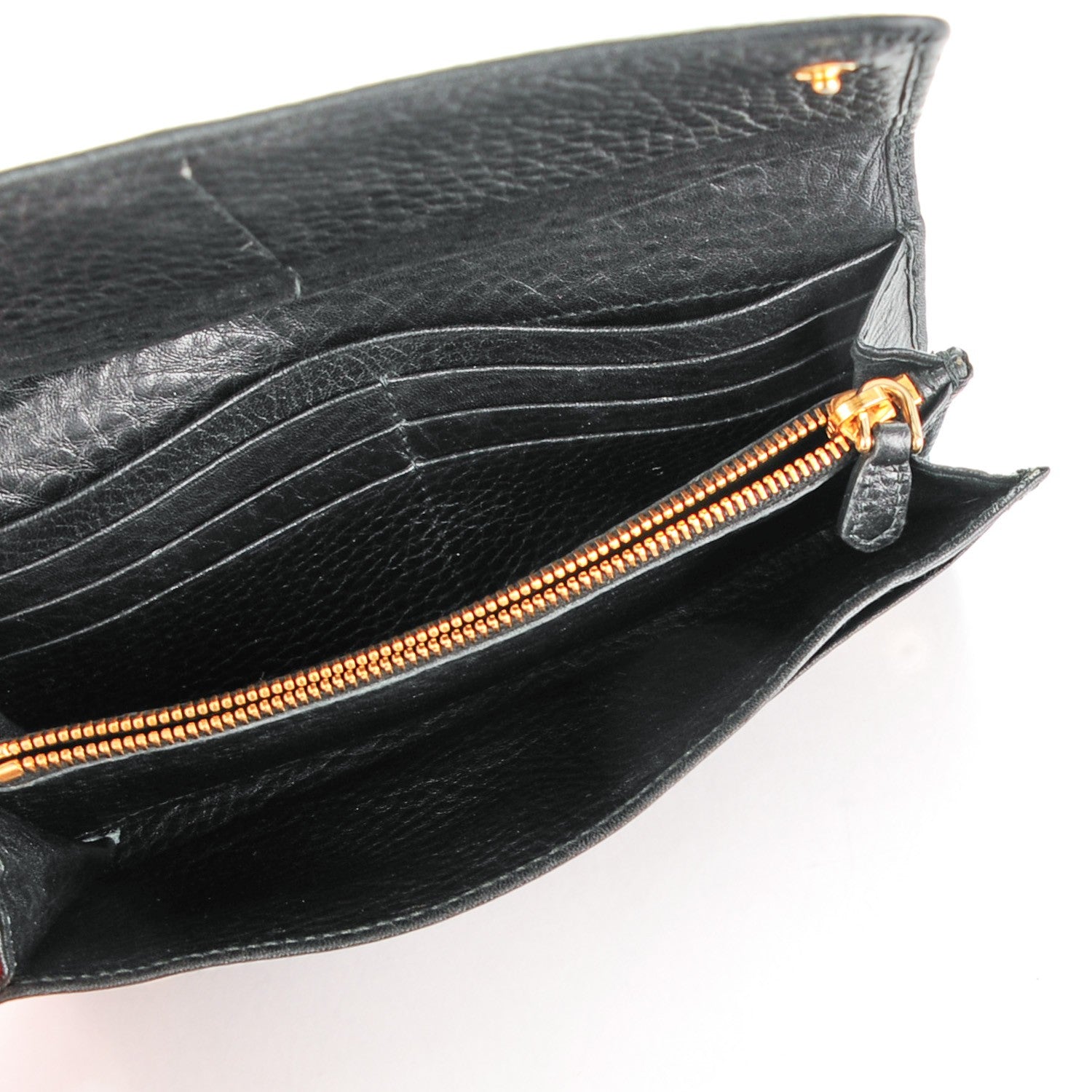 Prada Vitello Daino Continental Flap Wallet Nero Black 5 of 8