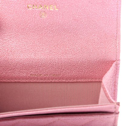 Chanel Iridescent Caviar Quilted Flap Card Holder Rose Pink 7 of 9