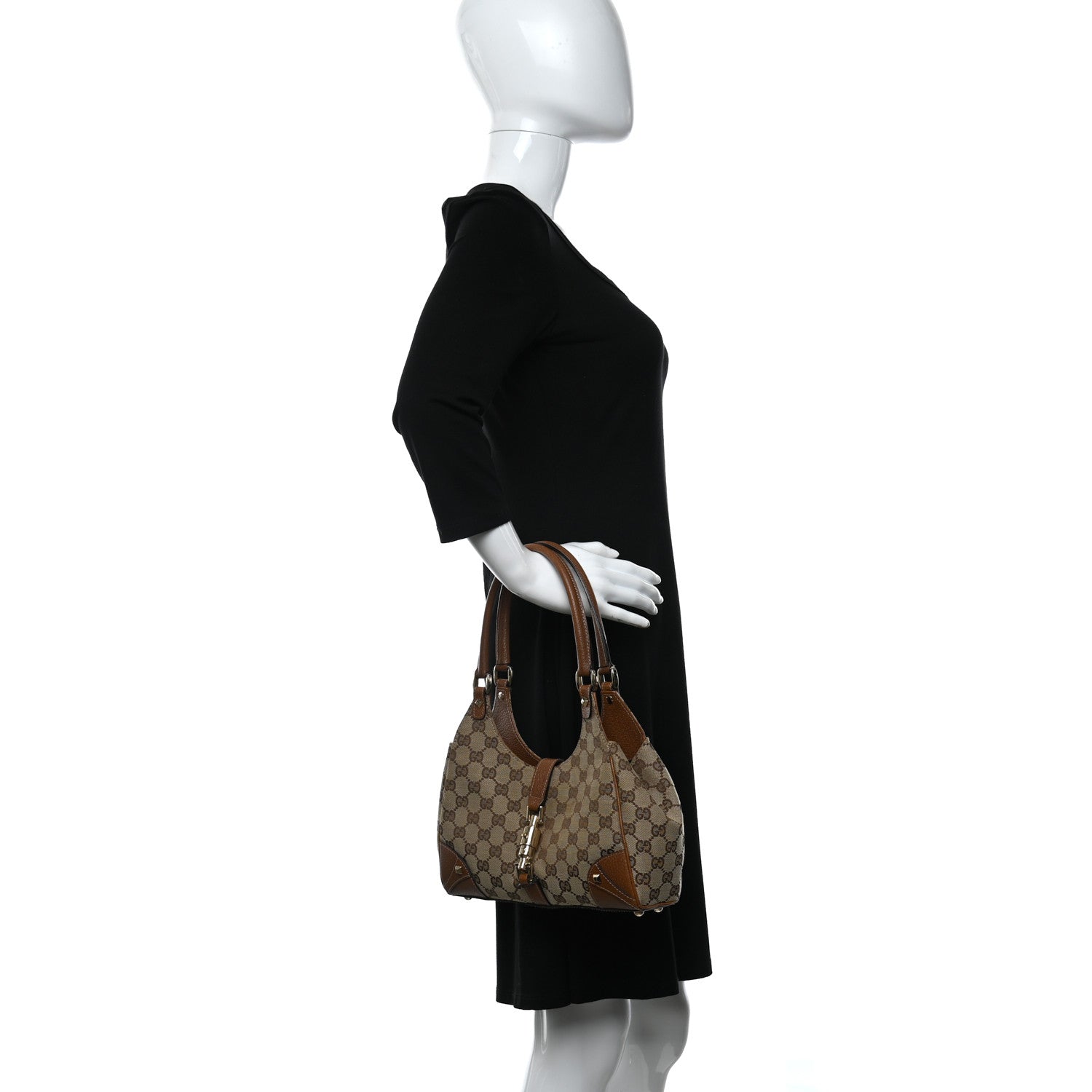 Gucci Monogram Calfskin Bardot Shoulder Bag 2 of 9