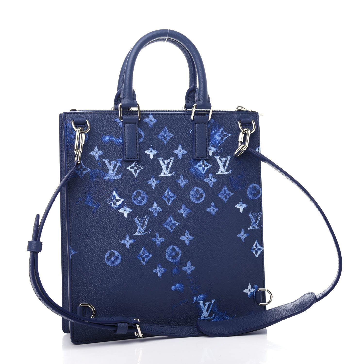 Louis Vuitton Monogram Ink Watercolor Sac Plat Zippé Blue 3 of 9