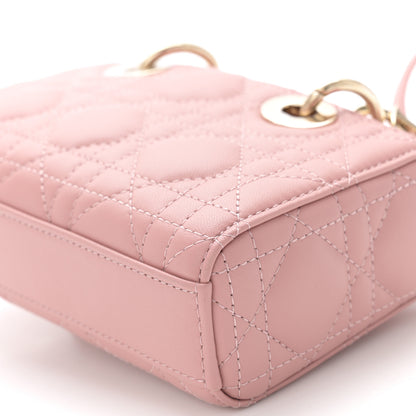 Christian Dior Lambskin Cannage Micro Lady D-Joy Rose De Vents 10 of 10