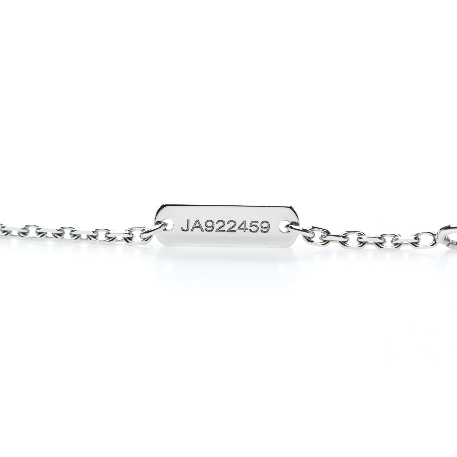 Van Cleef & Arpels 18K White Gold Diamond Guilloche Vintage Alhambra Pendant Necklace 4 of 6