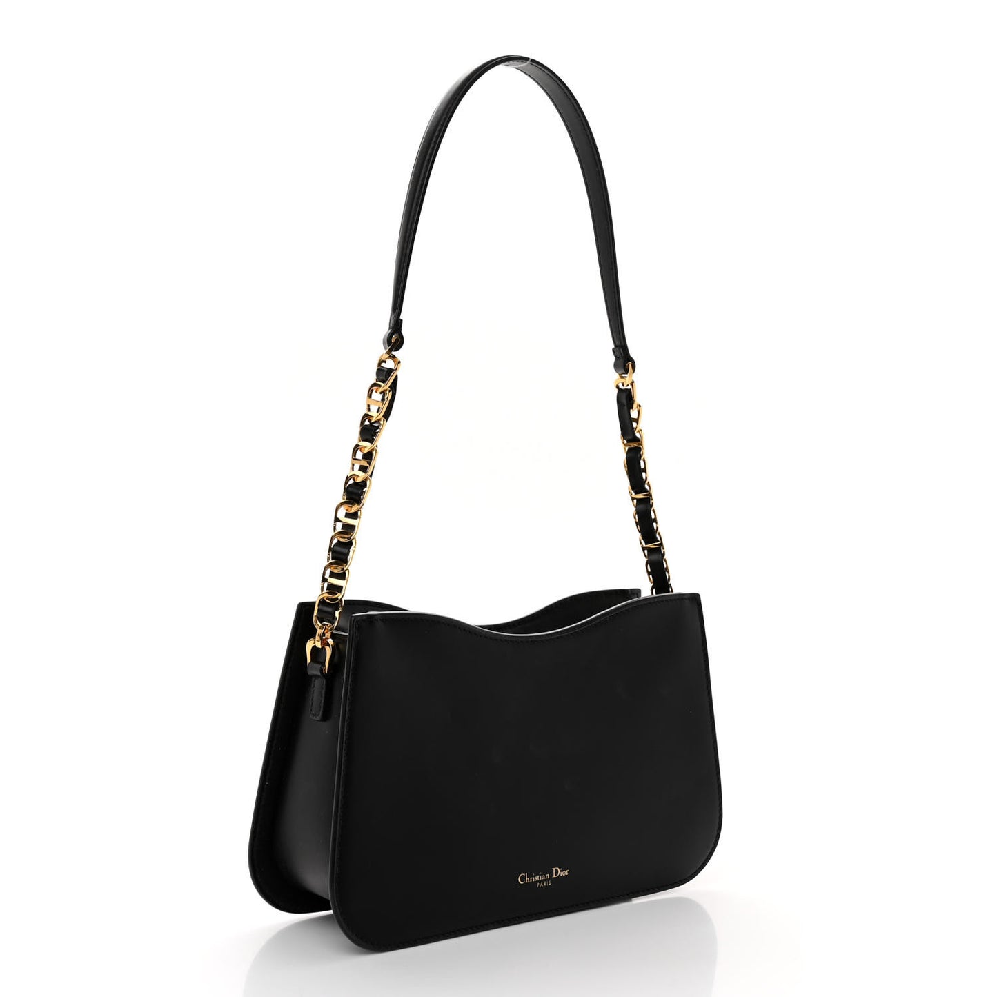 Calfskin CD Signature Mini Hobo Bag Black