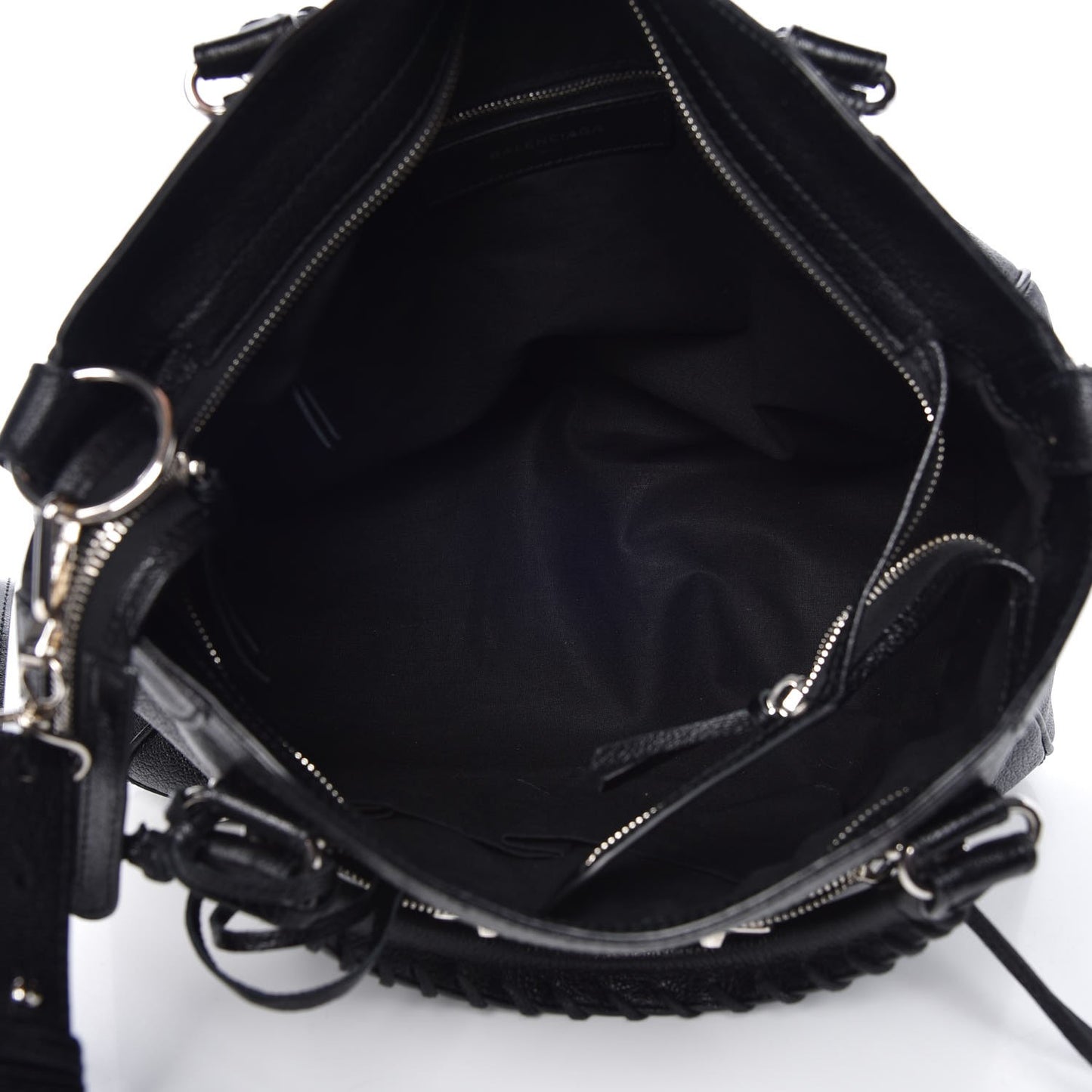 Chevre Silver Metallic Edge Hardware Velo Black