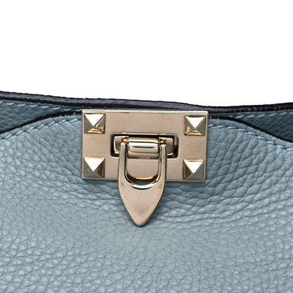 Valentino Garavani Pebbled Calfskin Small Rockstud Flip-Lock Messenger Bag Light Blue 15 of 15