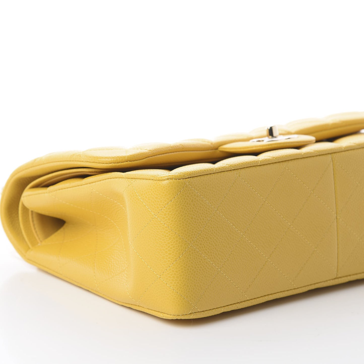 Caviar Quilted Jumbo Double Flap Yellow