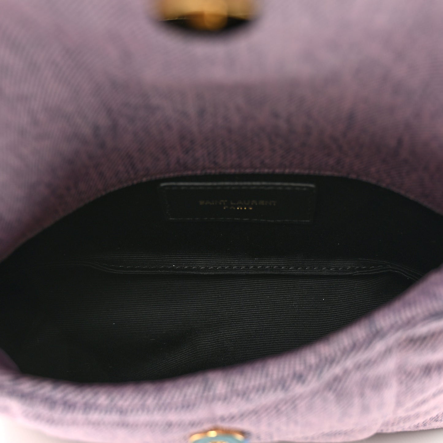 Denim Quilted Loulou Puffer Monogram Pouch Clutch Bleached Lilac