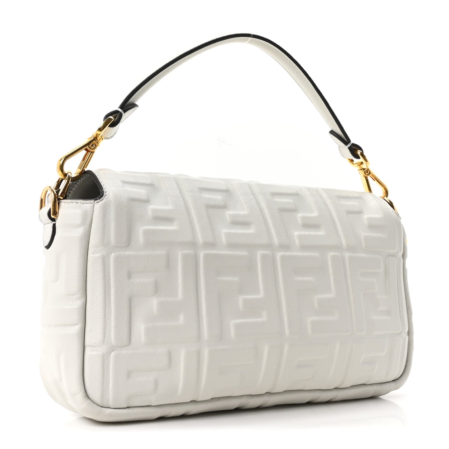 Nappa FF 1974 Embossed Baguette White