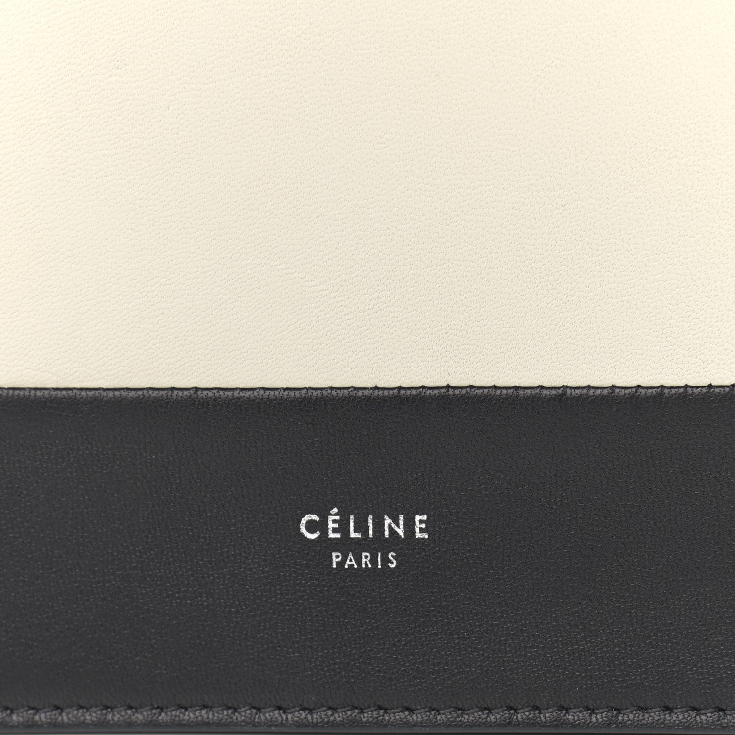 Celine Smooth Lambskin Frame Evening Chain Clutch Black White 6 of 10