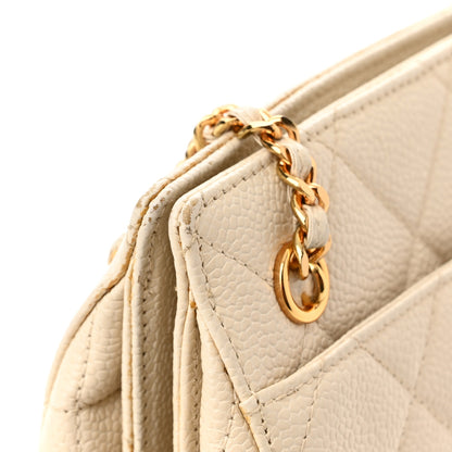 Chanel Caviar Quilted Small Chain Shoulder Bag White 13 of 13