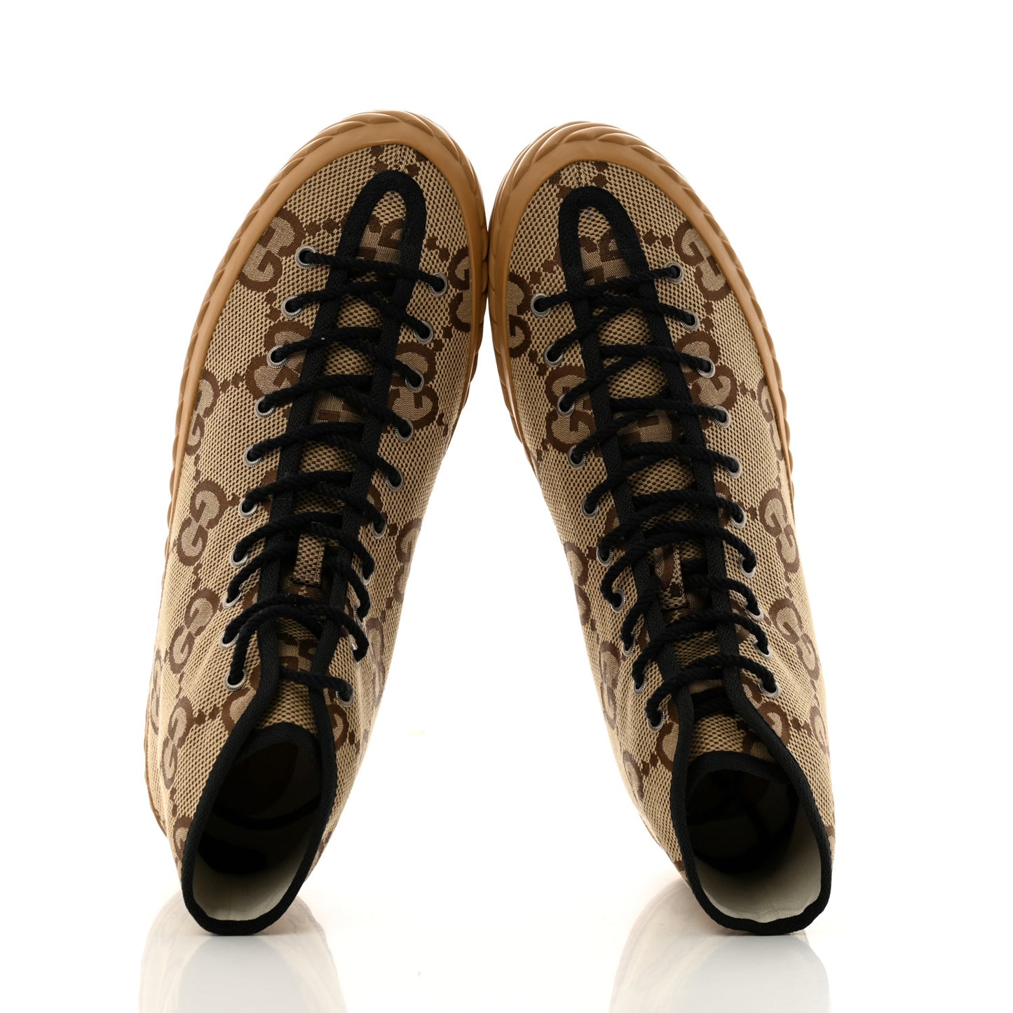 Monogram Jumbo GG New Lace Papin Mens Tortuga High Top Sneakers 11.5 Camel Ebony Black