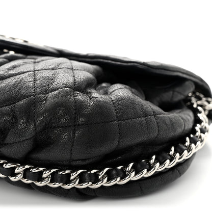 Chanel Washed Lambskin Quilted Medium Chain Around Messenger Black 10 of 11