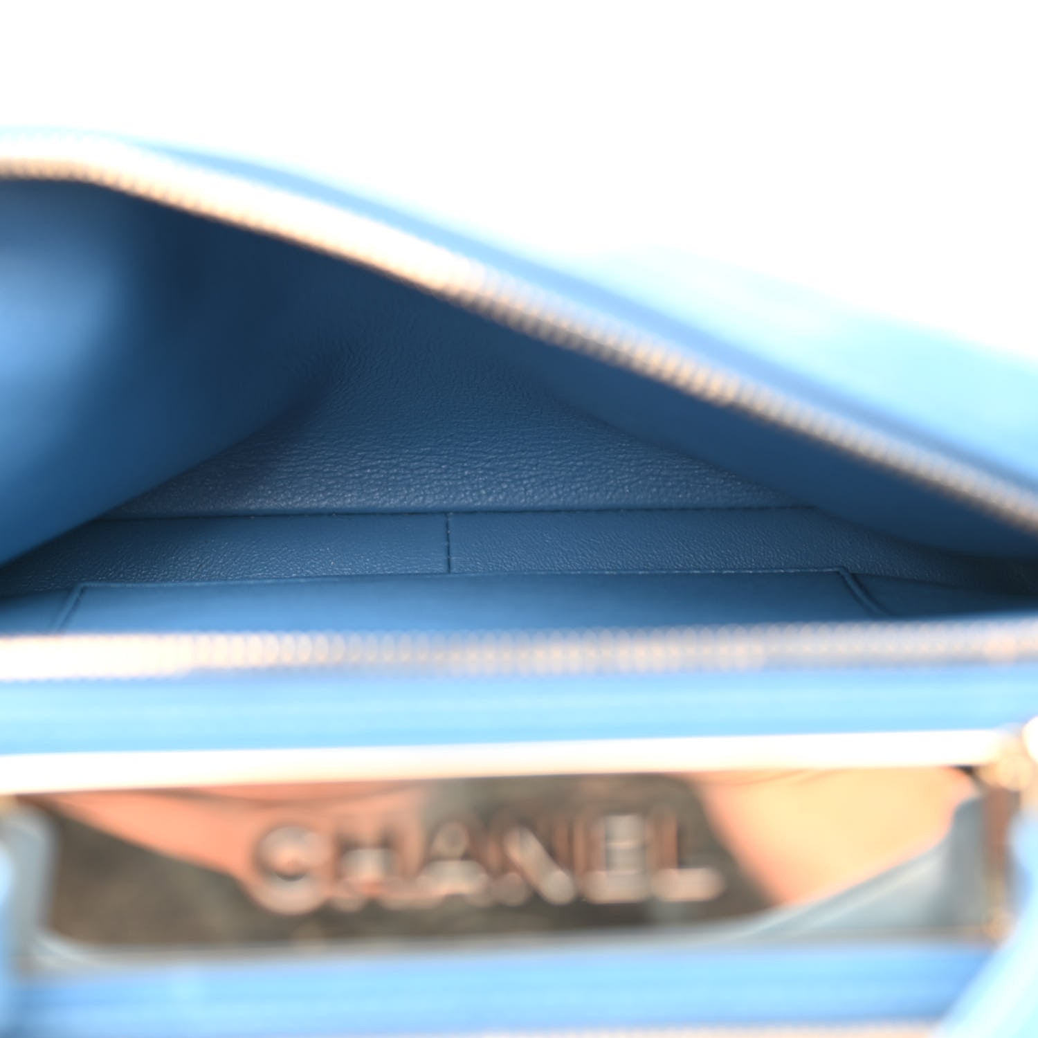 Chanel Lambskin Quilted Medium Trendy CC Bowling Bag Blue 6 of 10