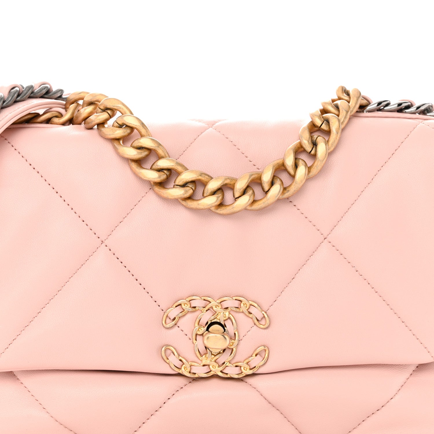 Chanel Lambskin Quilted Medium Chanel 19 Flap Light Pink 8 of 11
