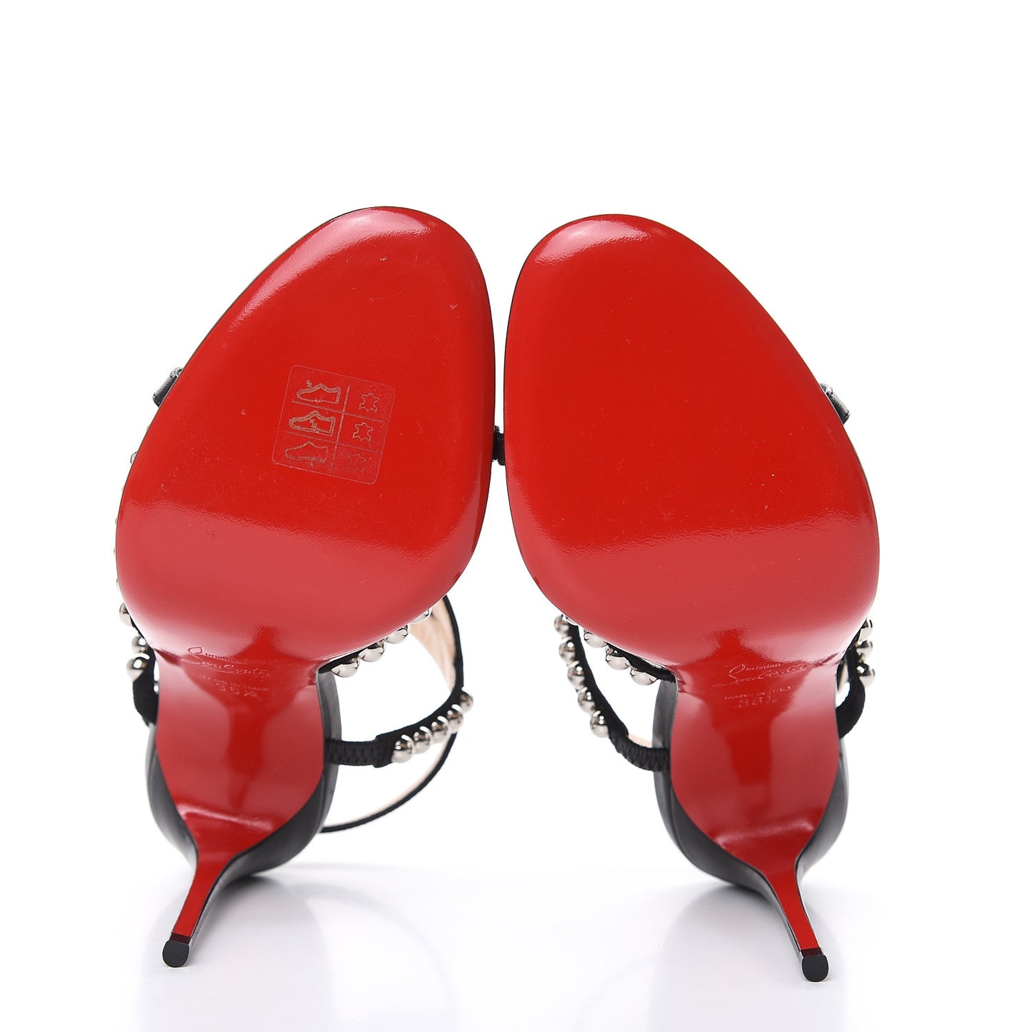 Shiny Nappa Suede Galeria 100 Sandals 36.5 Black Silver