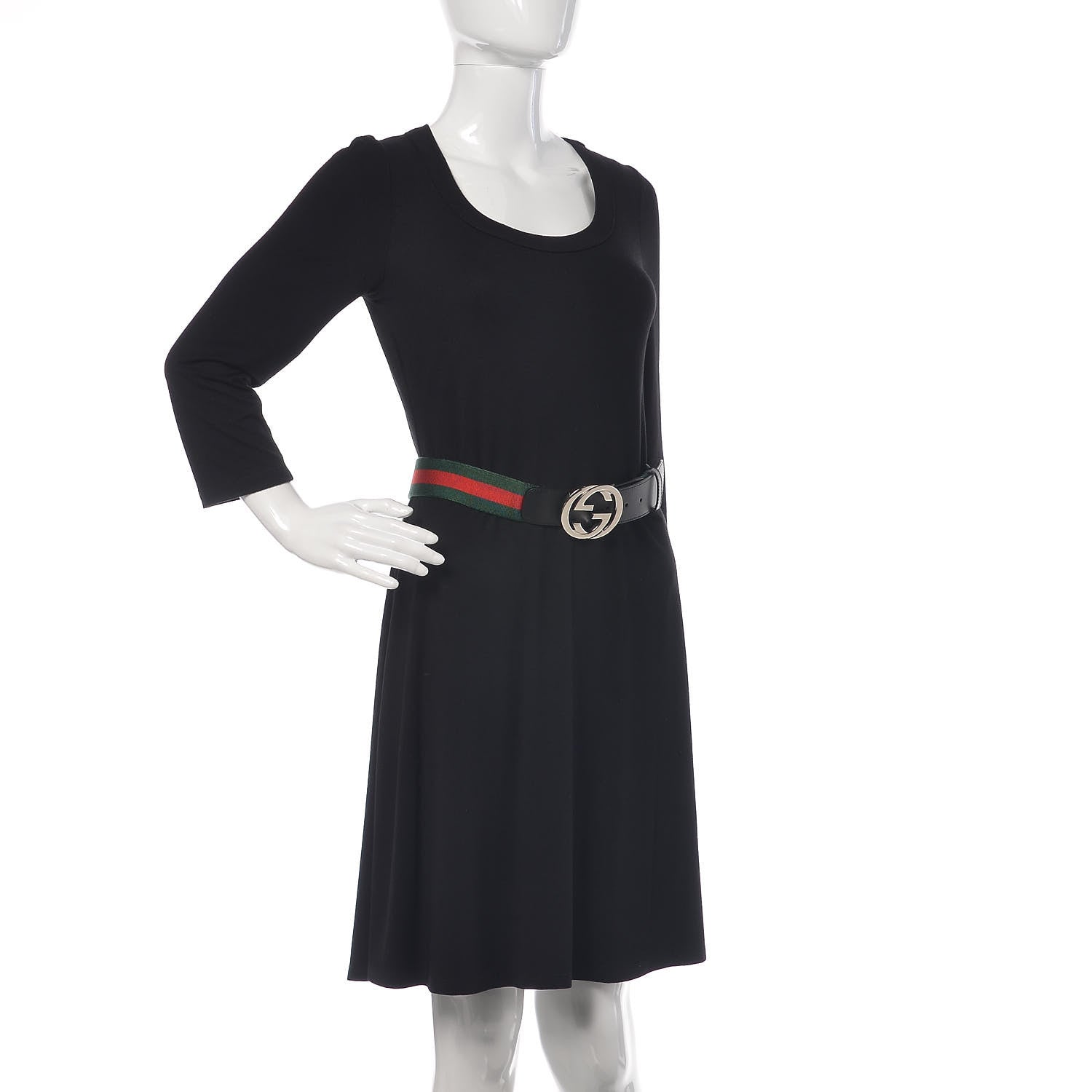 Gucci Calfskin Web Interlocking G Belt 95 38 Dark Brown 2 of 6