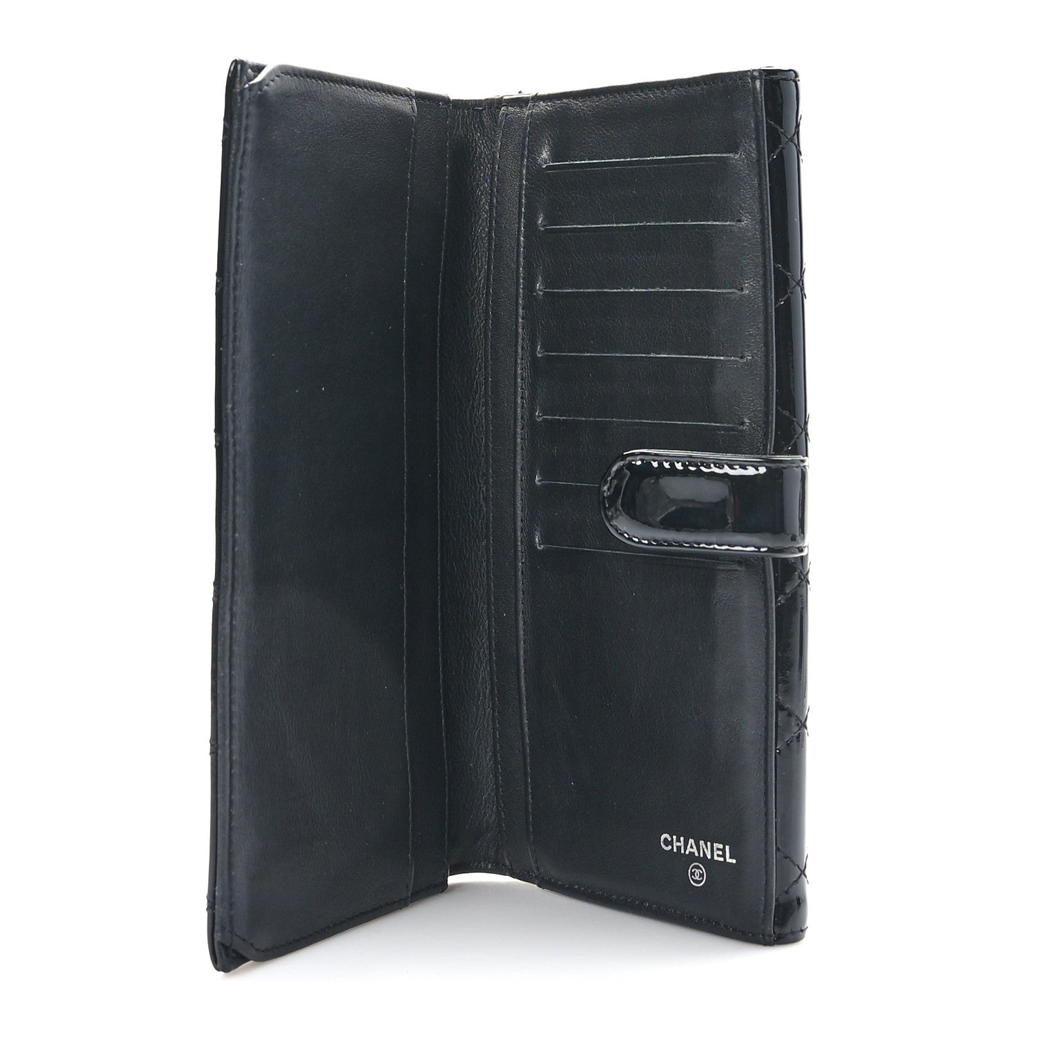 Chanel Patent Quilted Large Brilliant Flap Wallet Black 5 of 10