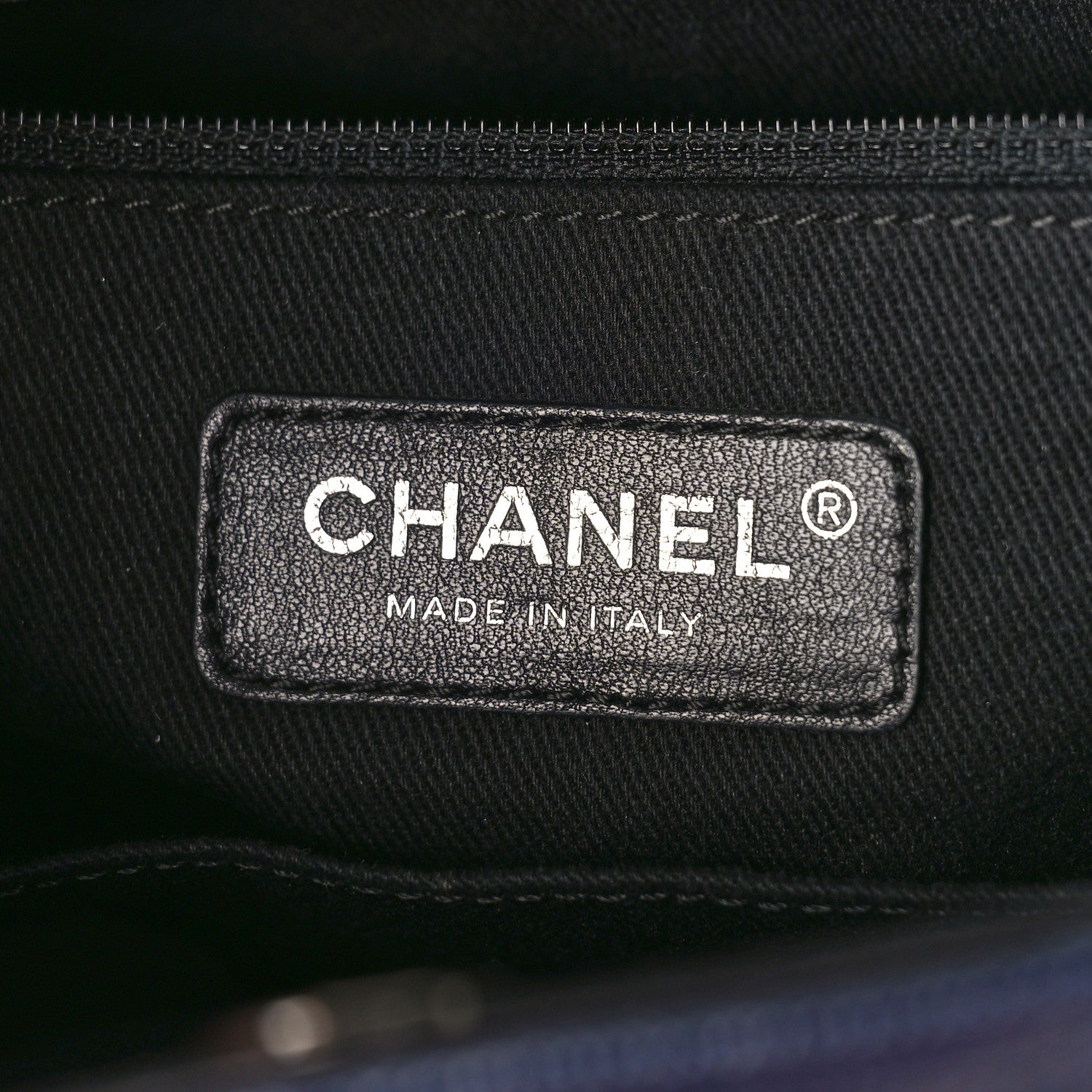 Chanel Caviar Quilted Medium CC Bucket Bag Dark Blue 6 of 11