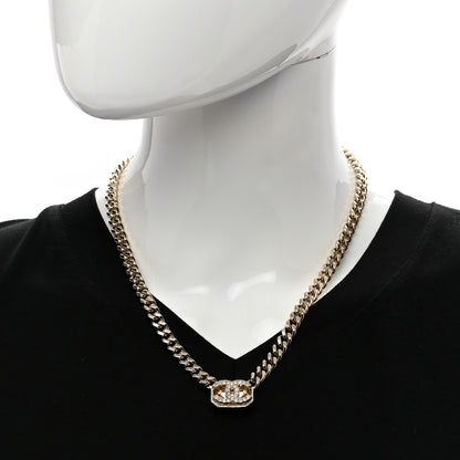 Chanel Crystal CC Chain Choker Necklace Gold 2 of 4
