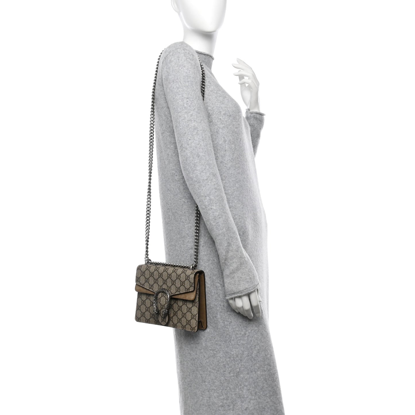 GG Supreme Monogram Mini Dionysus Shoulder Bag Taupe