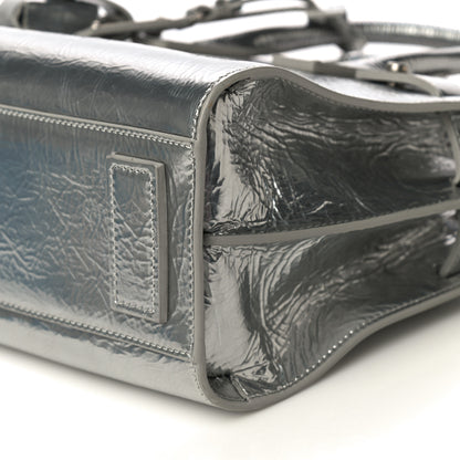 Saint Laurent Metallic Crinkled Calfskin Nano Supple Sac De Jour Silver 7 of 17