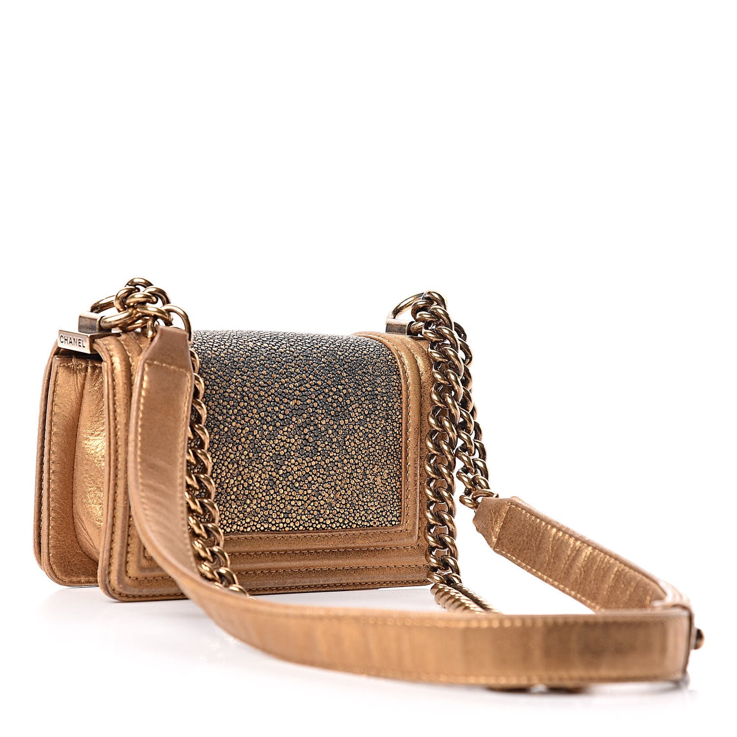 Galuchat Stingray Mini Boy Flap Gold