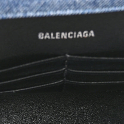 Balenciaga Nappa Denim Printed Hourglass Chain Bag Denim Blue 5 of 9