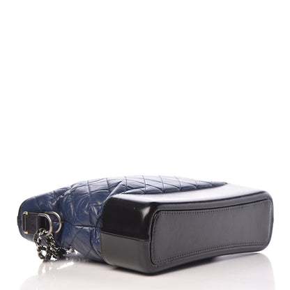 Chanel Aged Calfskin Quilted Large Gabrielle Hobo Navy Black 4 of 17
