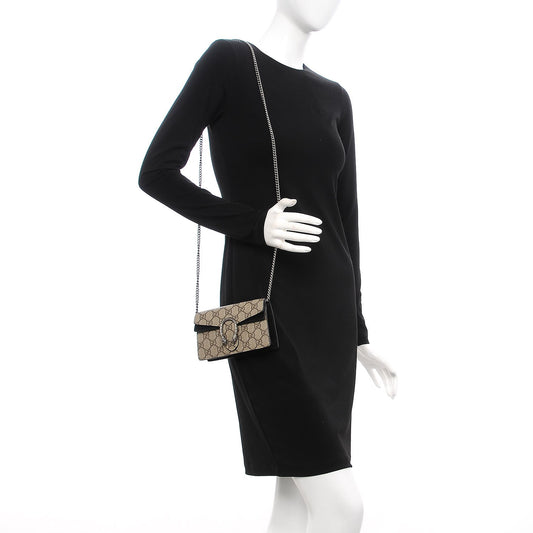 GG Supreme Monogram Super Mini Dionysus Shoulder Bag Black