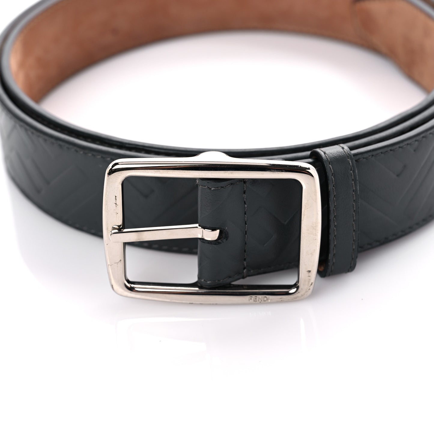 Calfskin FF Embossed Belt 110 42 Black