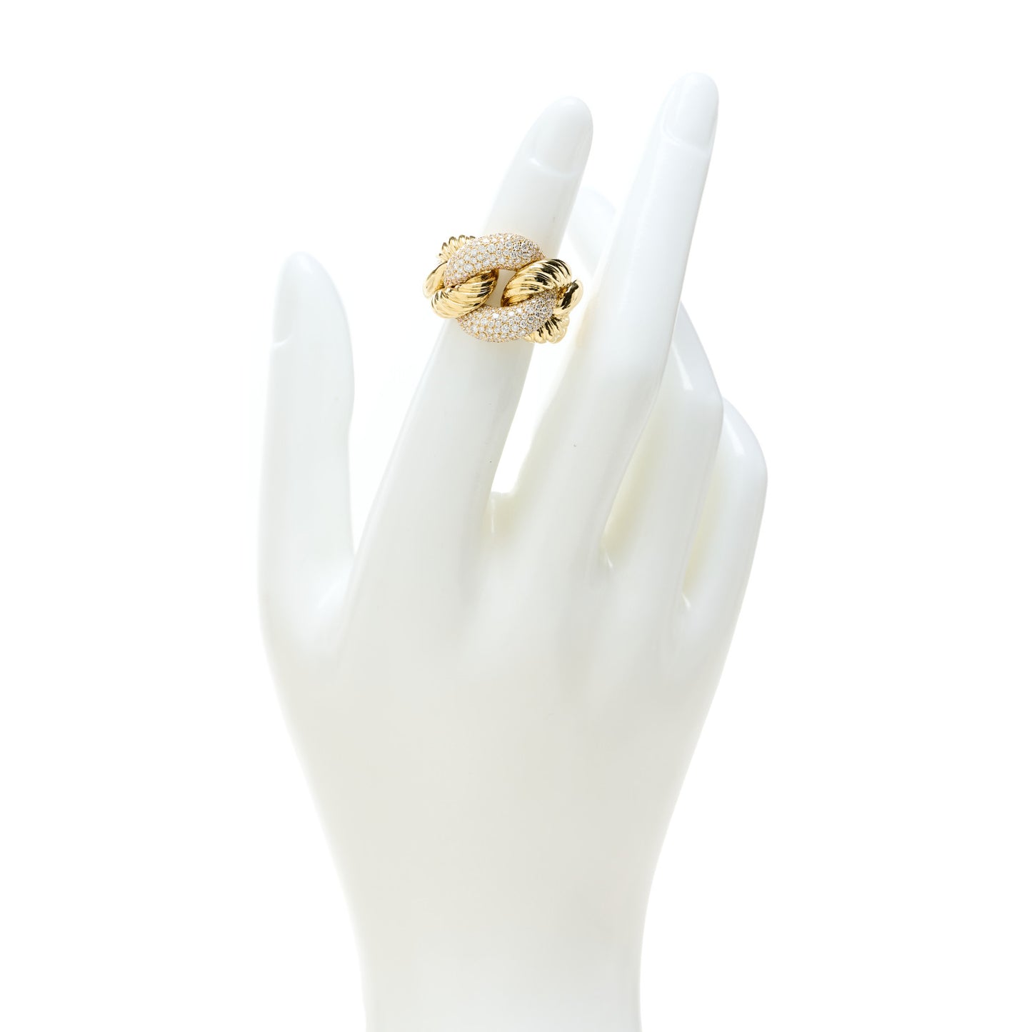 18K Yellow Gold Diamond Belmont Curb Link Ring 45 3.5