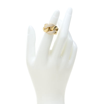 David Yurman 18K Yellow Gold Diamond Belmont Curb Link Ring 45 3.5 2 of 5