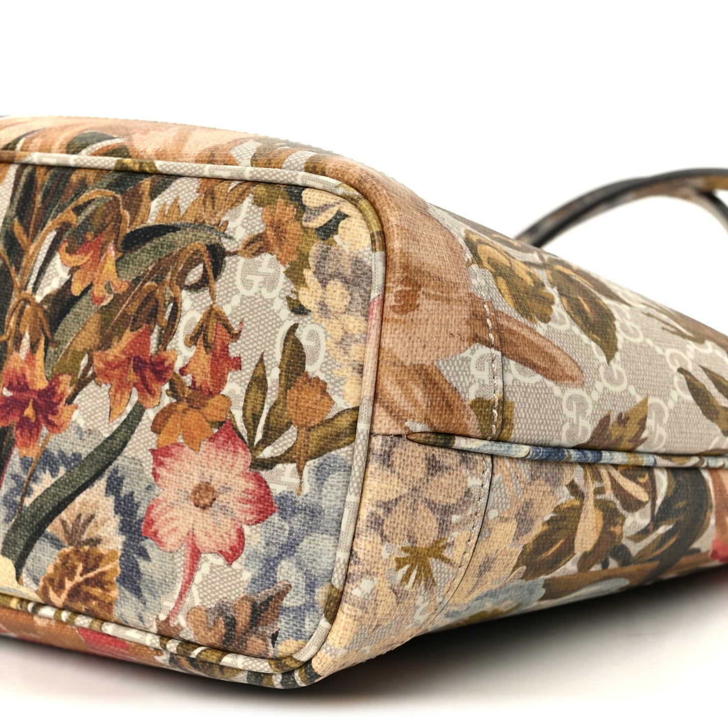 GG Supreme Monogram Water Flora Web Small Ophidia Tote Beige White Multicolor