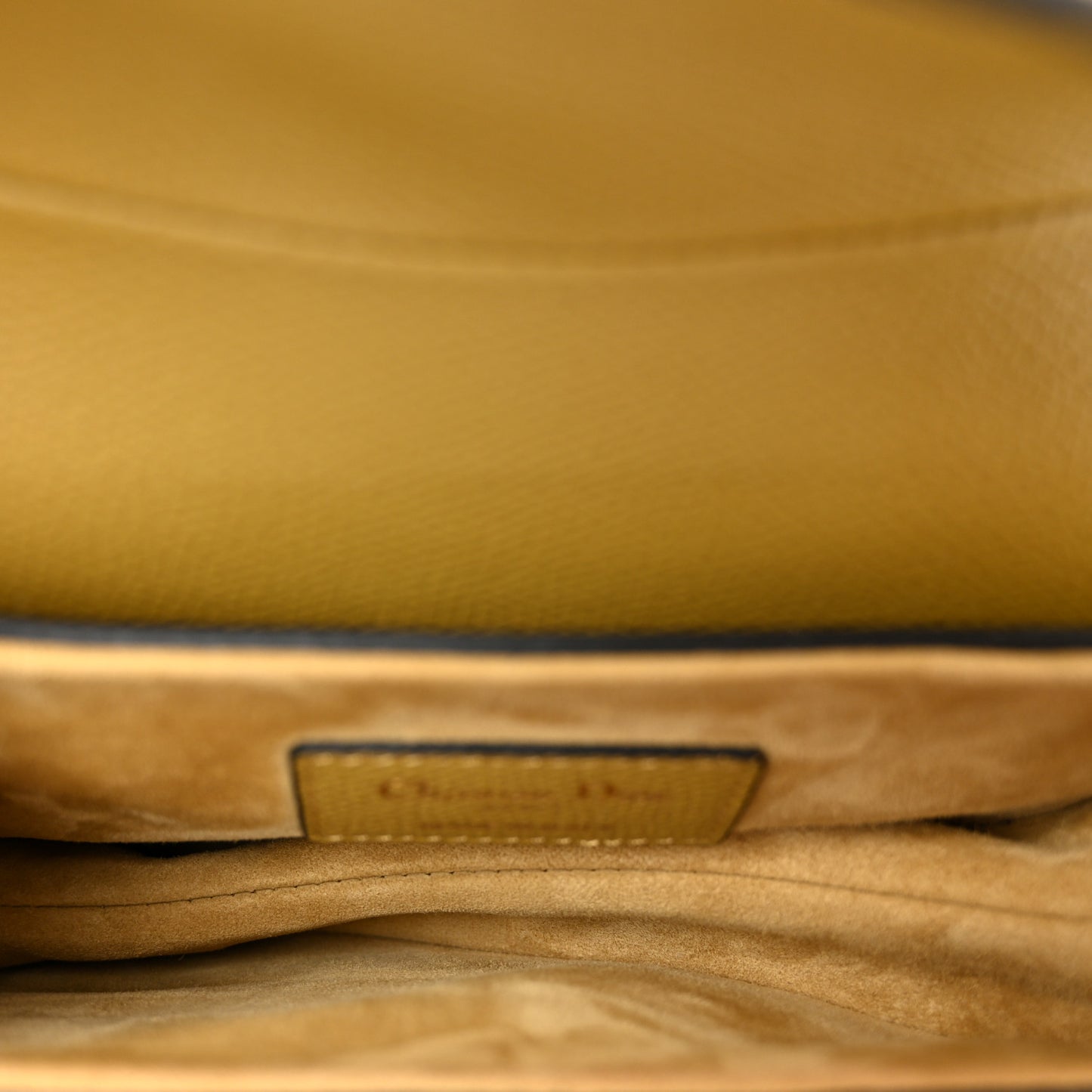 Grained Calfskin Mini Saddle Bag Beige