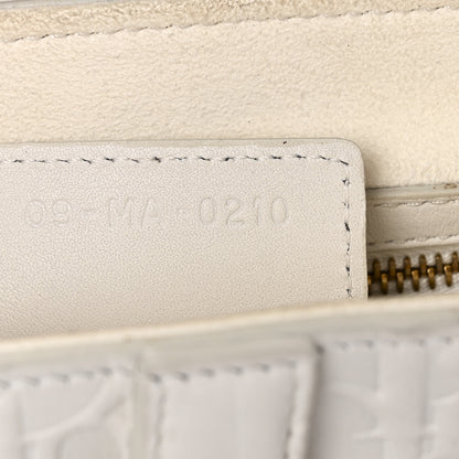 Christian Dior Calfskin Embossed Oblique Saddle Bag White 7 of 11