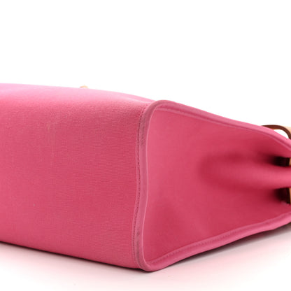 Hermes Vache Hunter Toile Herbag Zip 31 PM Rose Lipstick 11 of 13