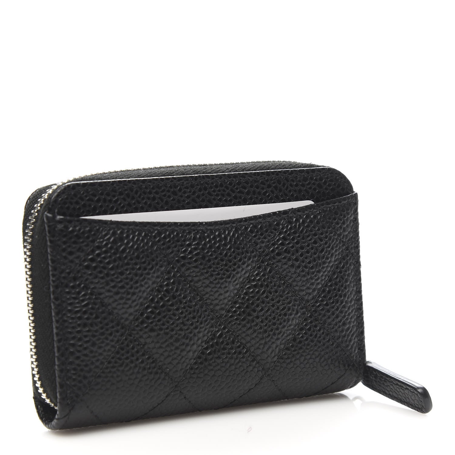 Chanel Caviar Quilted Zip Coin Purse Black 3 of 8