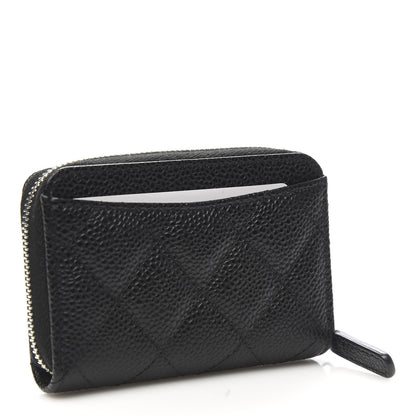 Chanel Caviar Quilted Zip Coin Purse Black 3 of 8