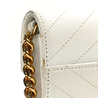Saint Laurent Calfskin Monogram Chevron Shoulder Bag Crema Soft 17 of 17
