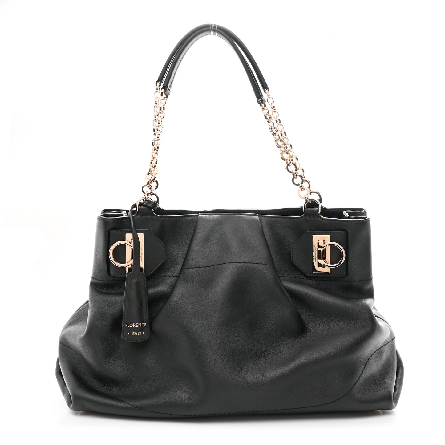 Calfskin Gancini Tote Bag Black