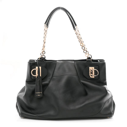 Salvatore Ferragamo Calfskin Gancini Tote Bag Black 1 of 10