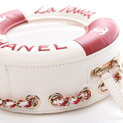 Chanel Lambskin Coco Lifesaver Round Bag Red White 10 of 10