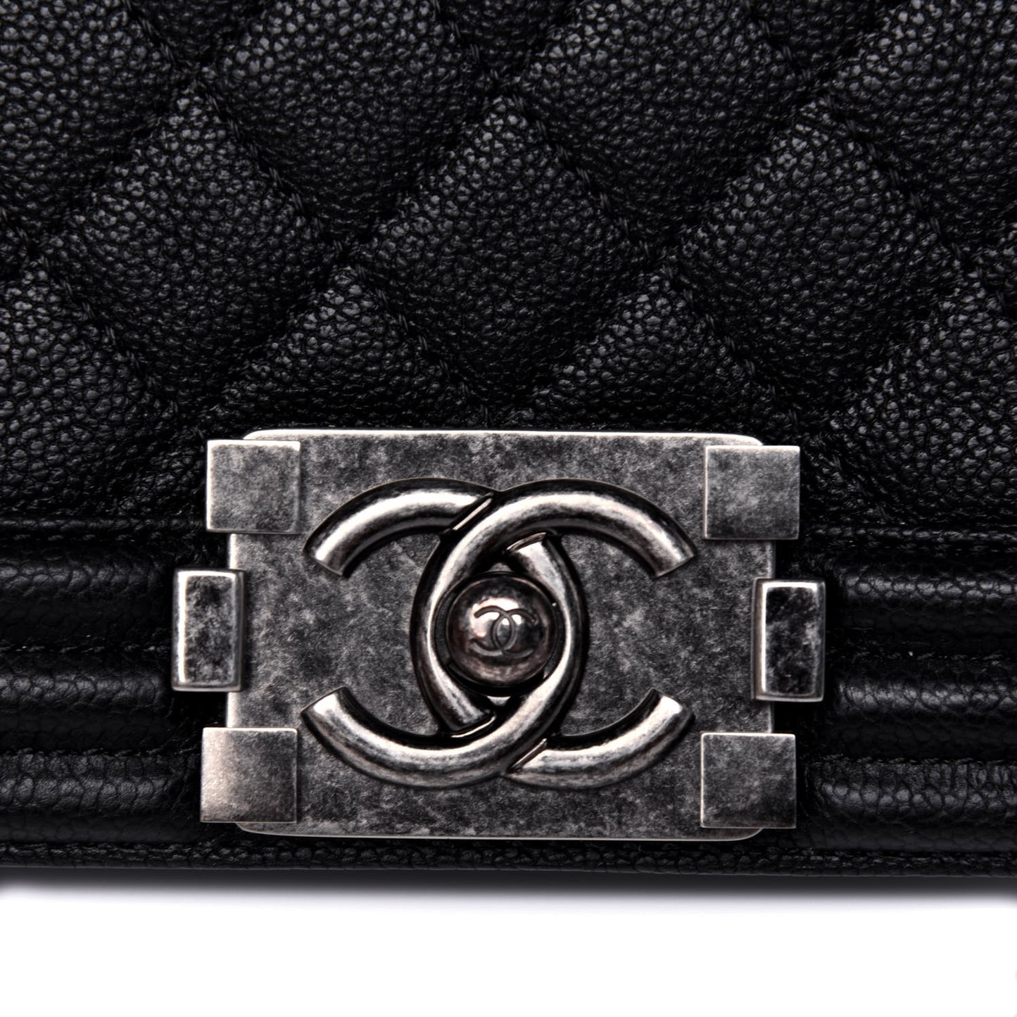 Caviar Quilted Small Boy Flap Black