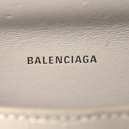 Balenciaga Shiny Calfskin Crocodile Embossed Hourglass Top Handle Bag XS Cold Beige 6 of 14