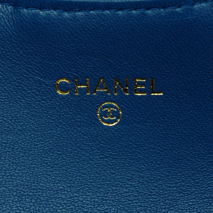 Chanel Lambskin Quilted Card Holder Blue 5 of 8