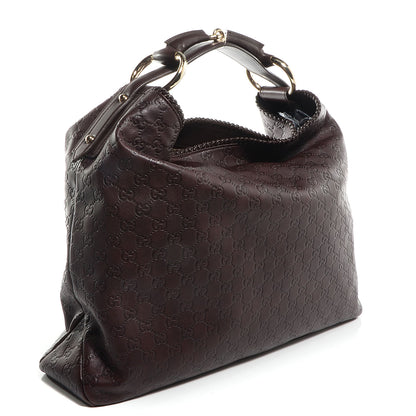 Gucci Guccissima Large Horsebit Chain Hobo Dark Brown 3 of 7