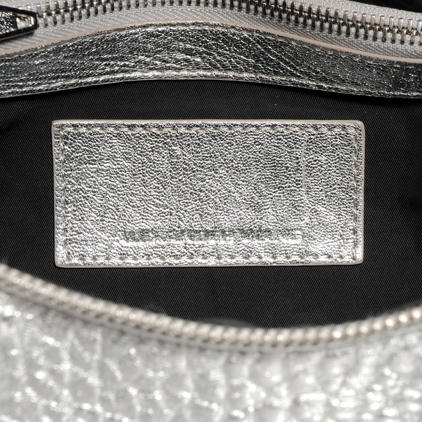 Pebbled Leather Rockie Rhodium Silver Hardware